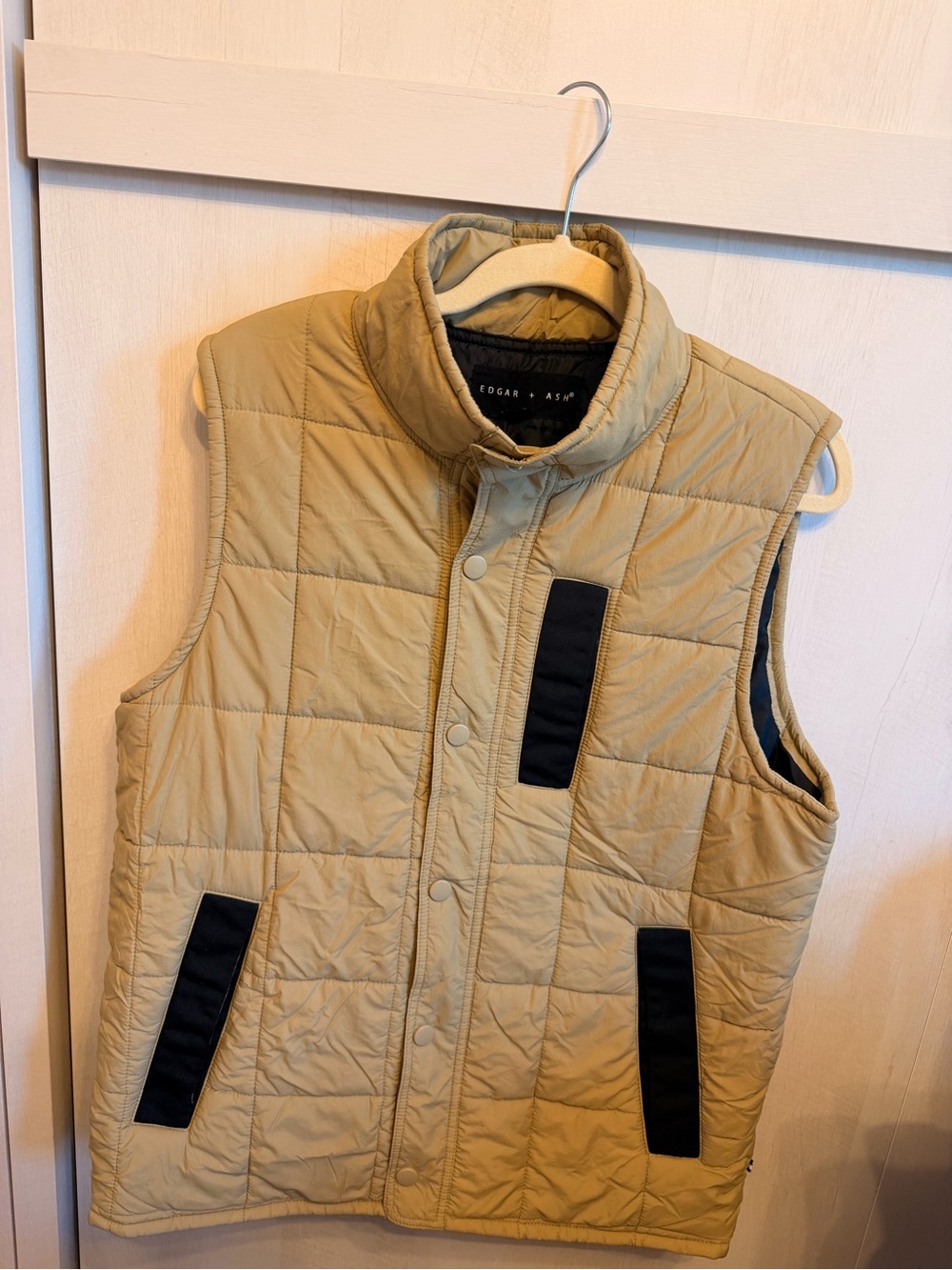Edgar + Ash Medium Men's Quilted Tan Vest